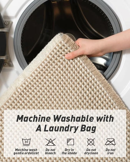 שטיח אלגנטי טקסטורת וופל - 3 דוגמאות-שטיחי אמבטיה בד-סקטור אפיקים-סופר הום