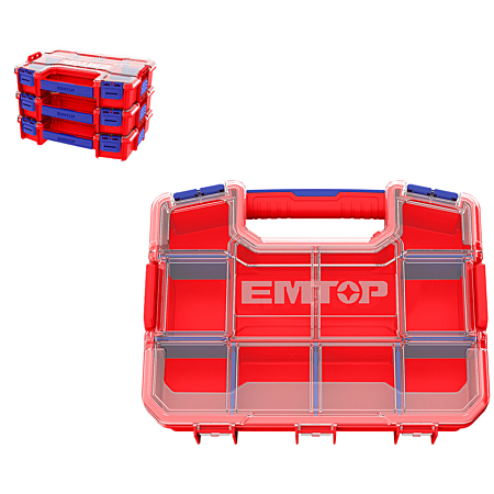 קופסה מקצועית לאחסון כלי עבודה קטנים מבית EMTOP-ארגז כלי עבודה-א.ד. שיווק והפצה-סופר הום