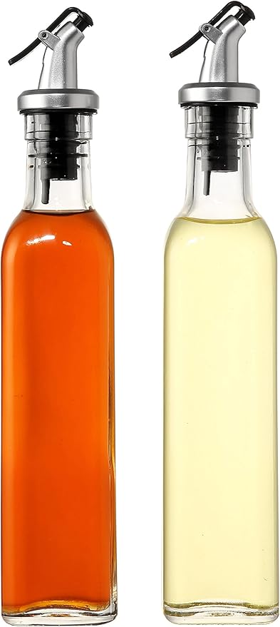 זוג בקבוקי זכוכית לשמן\רוטב\חומץ ועוד-בקבוק שמן-ס.ז. מחנה יהודה-סופר הום