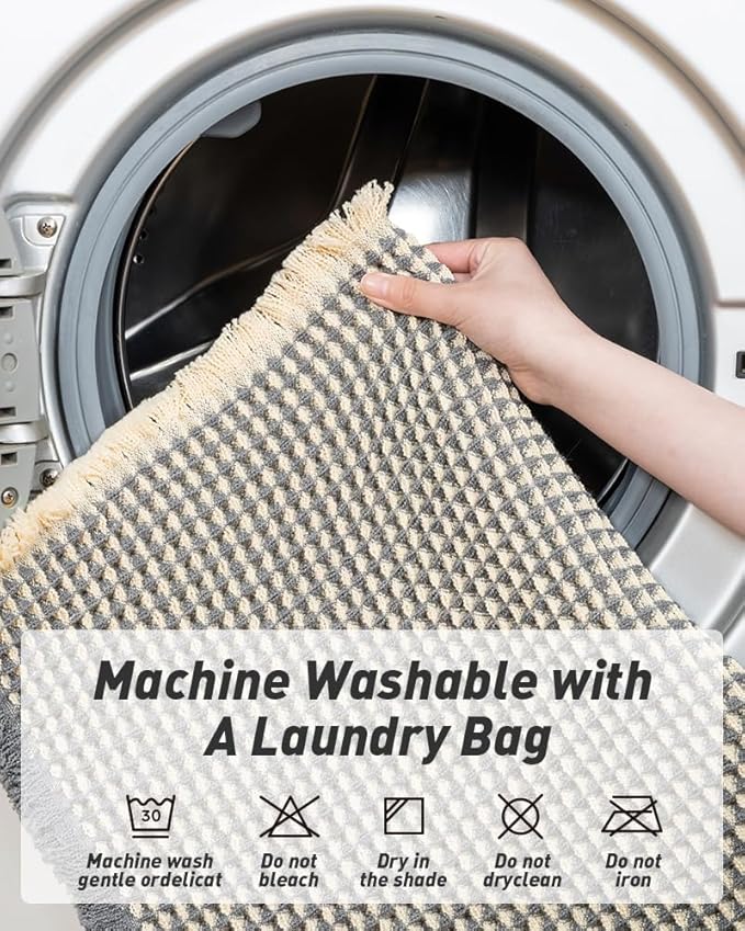 שטיח אלגנטי טקסטורת וופל - 3 דוגמאות-שטיחי אמבטיה בד-סקטור אפיקים-סופר הום