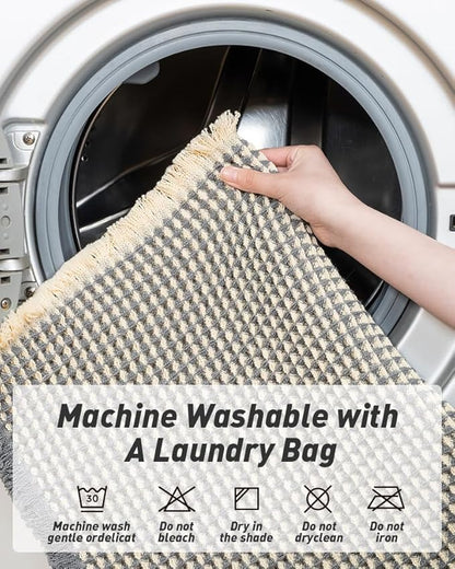 שטיח אלגנטי טקסטורת וופל - 3 דוגמאות-שטיחי אמבטיה בד-סקטור אפיקים-סופר הום