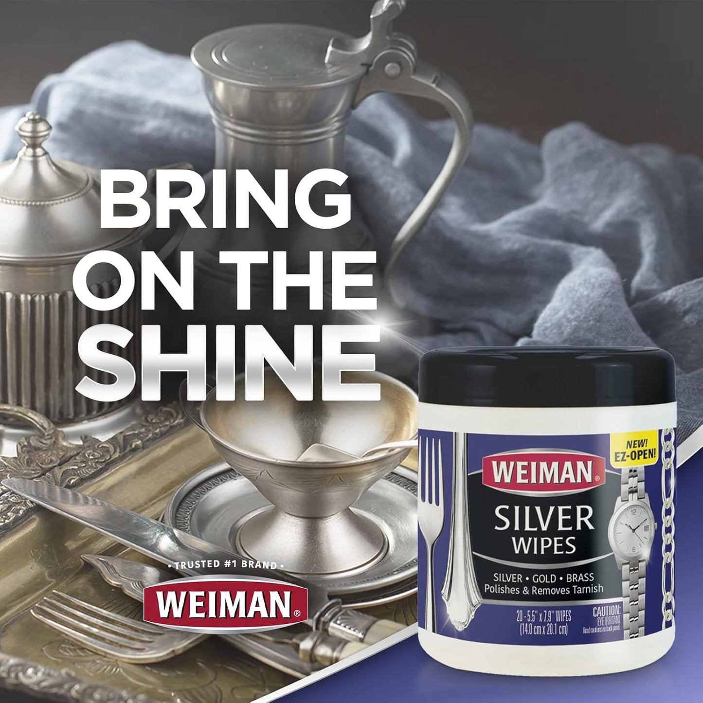 מגבונים לניקוי מתכות WEIMAN - כסף, זהב ועוד-חומרי ניקוי-ק.נ.ד.ה-סופר הום