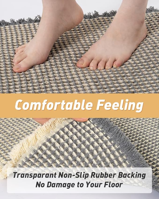 שטיח אלגנטי טקסטורת וופל - 3 דוגמאות-שטיחי אמבטיה בד-סקטור אפיקים-סופר הום