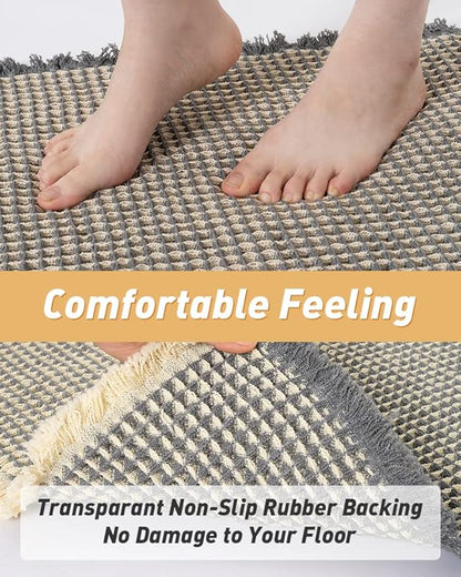 שטיח אלגנטי טקסטורת וופל - 3 דוגמאות-שטיחי אמבטיה בד-סקטור אפיקים-סופר הום