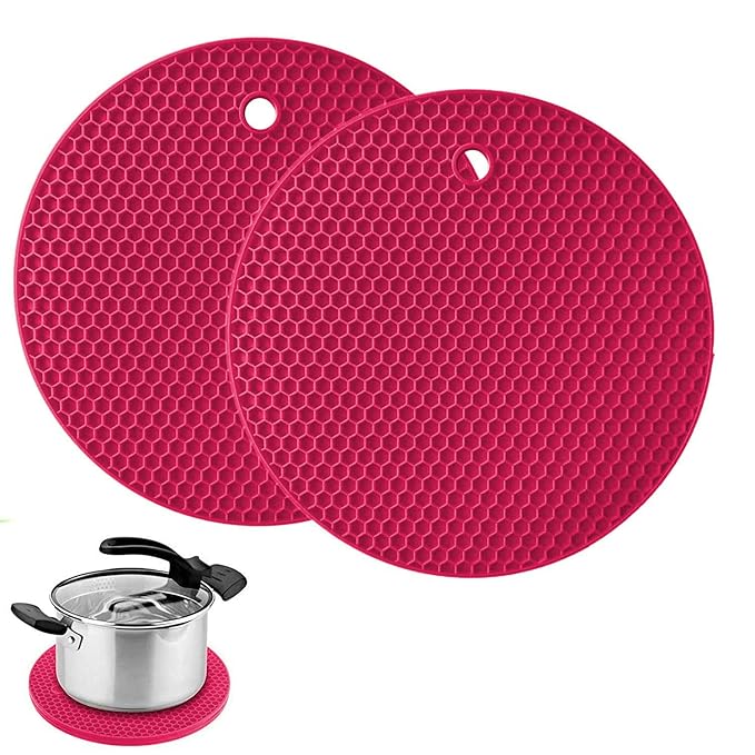 תחתית סיליקון עגולה רב תכליתית-תחתית לסיר-BARONESS-ורוד פוקסיה-סופר הום