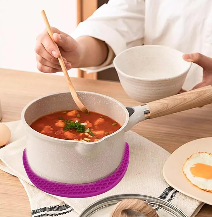 תחתית סיליקון עגולה רב תכליתית-תחתית לסיר-BARONESS-ורוד פוקסיה-סופר הום