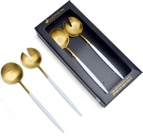 זוג כפות הגשה - לבן וזהב-סט כפות הגשה-Cucina-סופר הום