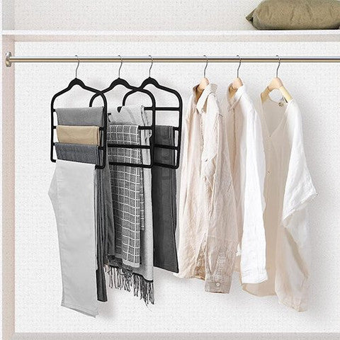 סט 4 קולבי קטיפה למכנסיים – שחור-קולב-Cucina-סופר הום