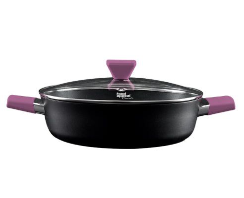 סוטאז' 28 ס"מ CASUAL ידיות סגולות-סירי אלומיניום-Food Appeal-סופר הום