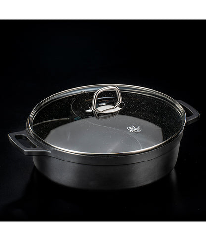 סיר מחולק 30 ס"מ 5.7 ליטר דופן ישרה BLACK MARBLE-סירי אלומיניום-Food Appeal-סופר הום