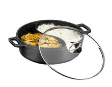 טען תמונה לצפייה בגלריה, סיר מחולק 30 ס"מ 5.7 ליטר דופן ישרה BLACK MARBLE-סירי אלומיניום-Food Appeal-סופר הום
