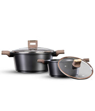 Load image into Gallery viewer, סט סירים 4 חלקים - CHRAM ידיות &quot;אפקט העור&quot; חום כהה-סט סירים-Food Appeal-סופר הום
