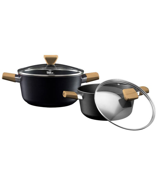 סט סירים 4 חלקים- +MISTY PINE CASUAL ידיות בגימור עץ טבעי-סט סירים-Food Appeal-סופר הום