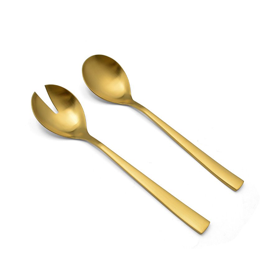 מארז הגשה לסלט - זוג כפות הגשה SAPHIR GOLD מאט-סט כפות הגשה-Food Appeal-סופר הום