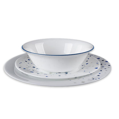 סט אוכל 18 חלקים - TERAZO BLUE-סט צלחות זכוכית אופל-Food Appeal-סופר הום