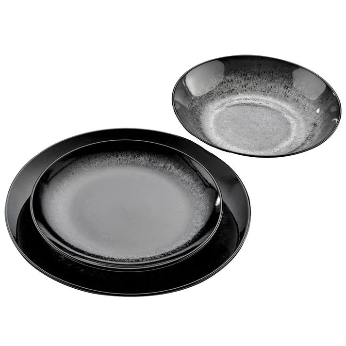 סט 18 חלקים פורצלן BATIK BLACK-סט צלחות פורצלן-Food Appeal-סופר הום