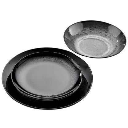 סט 18 חלקים פורצלן BATIK BLACK-סט צלחות פורצלן-Food Appeal-סופר הום