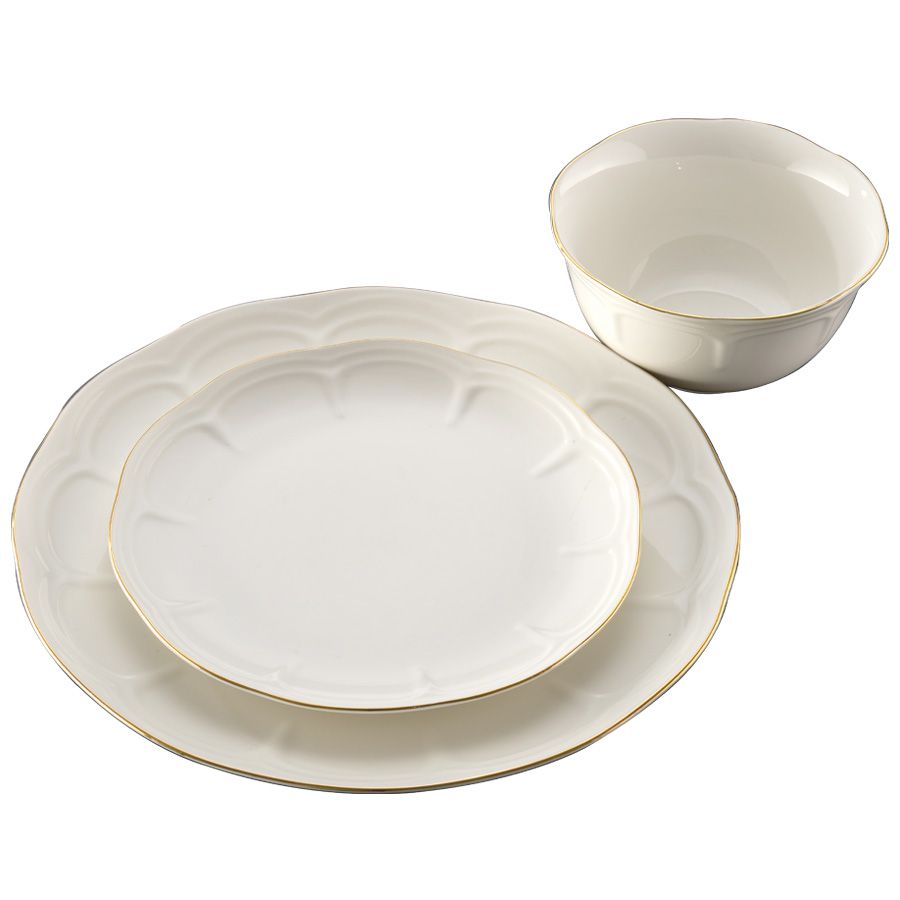 סט אוכל 18 חלקים - NEW BON CHINA JANE GOLD-סט צלחות פורצלן-Food Appeal-סופר הום