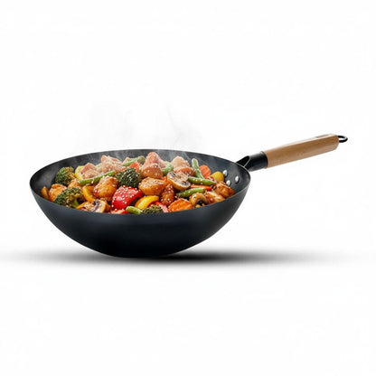 מגוון גדלים - WOKO מחבת ווק עם ידית עץ-ווק-Food Appeal-26 ס"מ-סופר הום