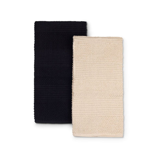 סט 2 מגבות מטבח 100% כותנה טרי שחור /אופוויט-מגבות מטבח-Food Appeal-סופר הום