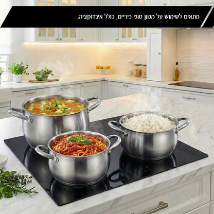 סט בישול 6 חלקים נירוסטה סירים 18*22*26 ס"מ - BELLA-סט סירים-Food Appeal-סופר הום