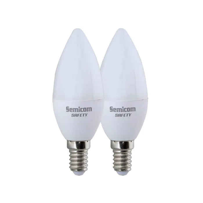 זוג נורות 8W A60 SAFETY E14 אור יום-נורה-Semicom-סופר הום