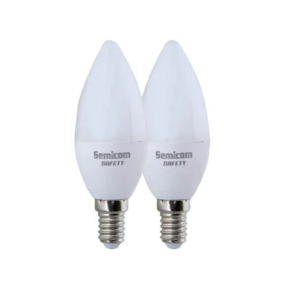 זוג נורות 8W A60 SAFETY E14 אור יום-נורה-Semicom-סופר הום