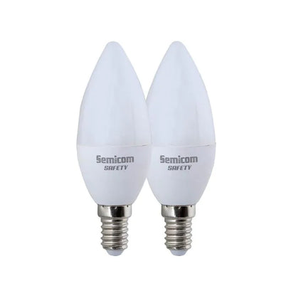 זוג נורות 8 W A60 SAFETY E14 אור חם-נורה-Semicom-סופר הום
