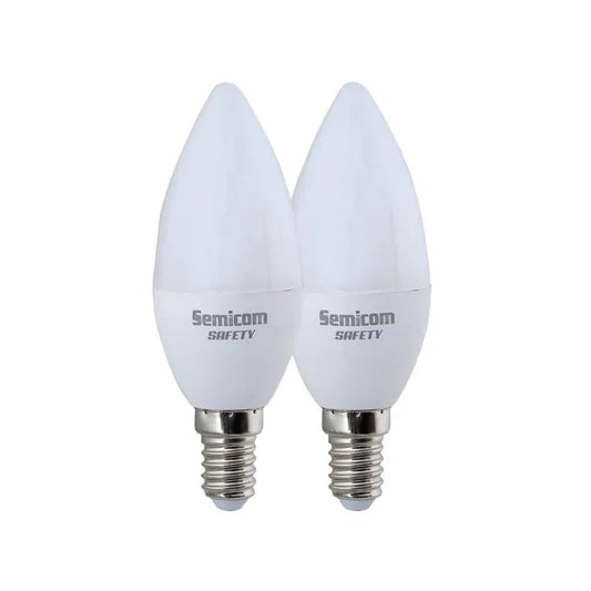 זוג נורות 8 W A60 SAFETY E14 אור חם-נורה-Semicom-סופר הום