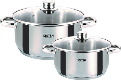 זוג סירי נירוסטה 18 ס"מ ו-24 ס"מ-סט סירים-סופר הום-סופר הום