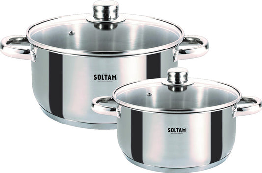 זוג סירי נירוסטה 18 ס"מ ו-24 ס"מ-סט סירים-סופר הום-סופר הום