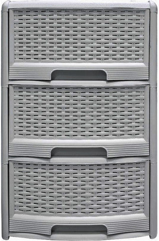 מגירון ראטן קומפקטי אפור 3 קומות-מגירון ראטן-Planero-סופר הום