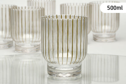 כוס שתיה פוליקרבונט פסים זהב-כוסות פלסטיק ואקריל-DREAM CHEF-סופר הום