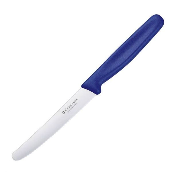 סכין מעוגלת משוננת - כחול-סכין מטבח-Victorinox-סופר הום