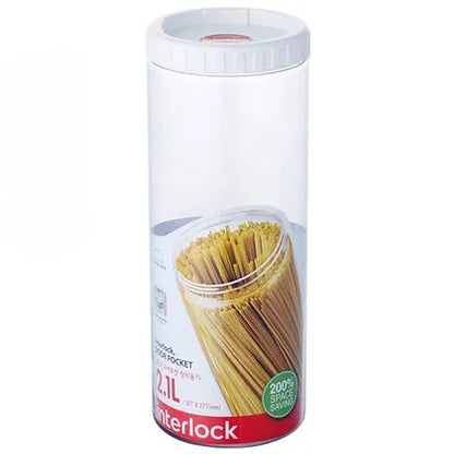 קופסאות אחסון עגולות מסדרת Interlock - מגוון גדלים-מיכל אחסון-Lock & Lock-2.1 ליטר-סופר הום