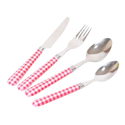 סט סכו"ם 24 חלקים ידית פלסטיק אורכידאה-סכו"ם ידית צבעונית-ROSE&STEIN-כחול-סופר הום