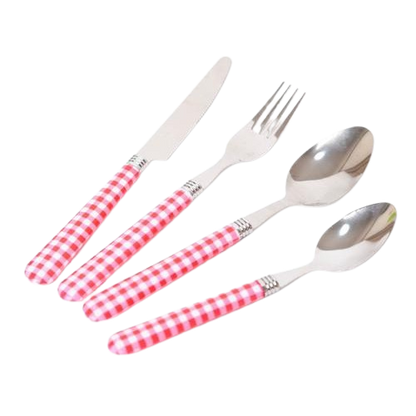 סט סכו"ם 24 חלקים ידית פלסטיק אורכידאה-סכו"ם ידית צבעונית-ROSE&STEIN-כחול-סופר הום