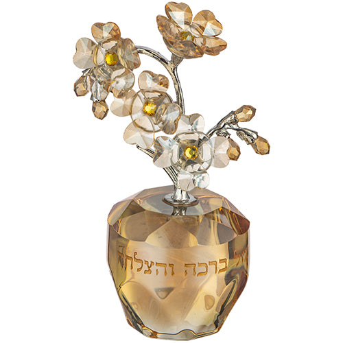 עציץ נוי קריסטל עם כיתוב-אגרטל קריסטל-ART JUDAICA-סופר הום