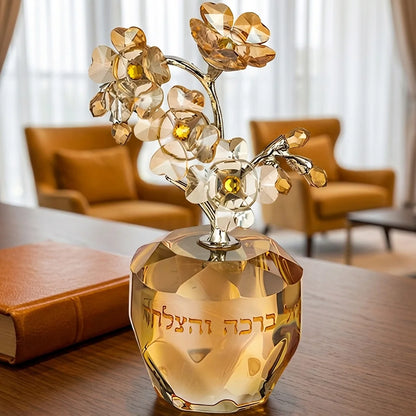 עציץ נוי קריסטל עם כיתוב
