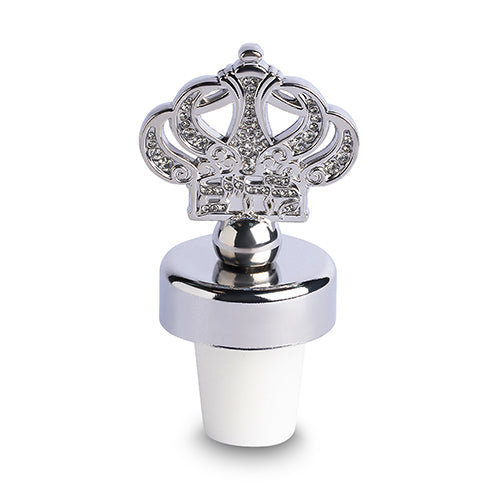 פקק כסף לבקבוק יין דגם כתר - מגוון צבעים-פקק לבקבוק יין-ART JUDAICA-כסף עם אבנים כסף-סופר הום