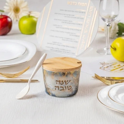 כלי לדבש מלמין "שנה טובה" 6.5 ס"מ - מגוון דגמים-כלי לדבש-ART JUDAICA-UK81538-סופר הום