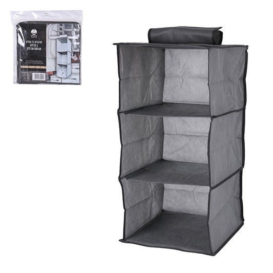 ארגונית בד נתלית 3 מדפים 60*30*30 ס"מ-ארגונית בד נתלית-Via Home-סופר הום