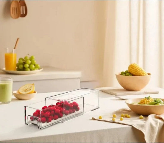 מגירת אחסון אקרילית שקופה עם רשת ניקוז-מגירון שקוף-ArcoPlast-סופר הום