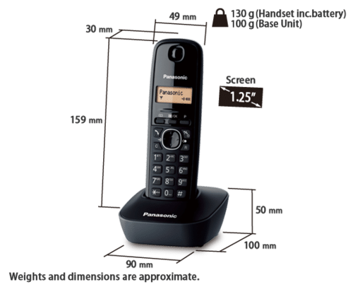 טלפון אלחוטי שחור/לבן דגם KXTG1611-טלפון אלחוטי-Panasonic-שחור-סופר הום