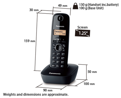 טלפון אלחוטי שחור/לבן דגם KXTG1611-טלפון אלחוטי-Panasonic-שחור-סופר הום