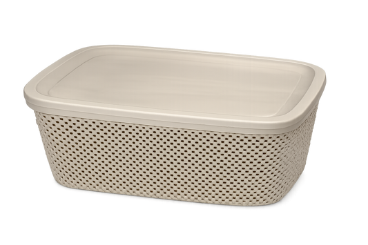 סלסלה דגם טיטאן ומכסה - מגוון גדלים-סלסלה-ItalPlast-6 ליטר-חום-סופר הום