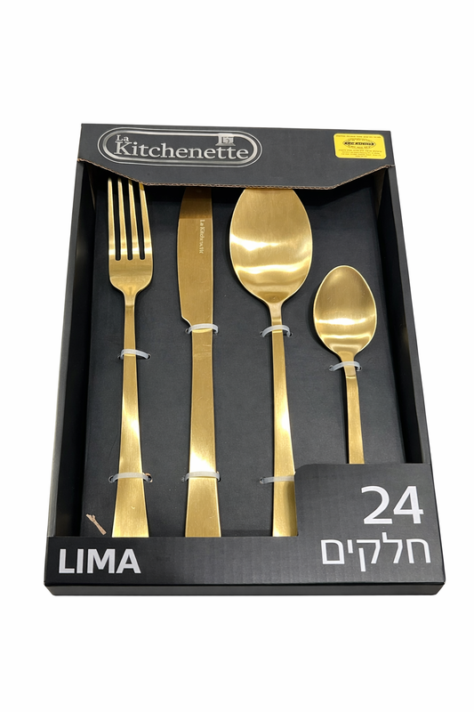סט סכו"ם - 24 חלקים-סכו"ם זהב-La kitchenette-זהב-צר-סופר הום