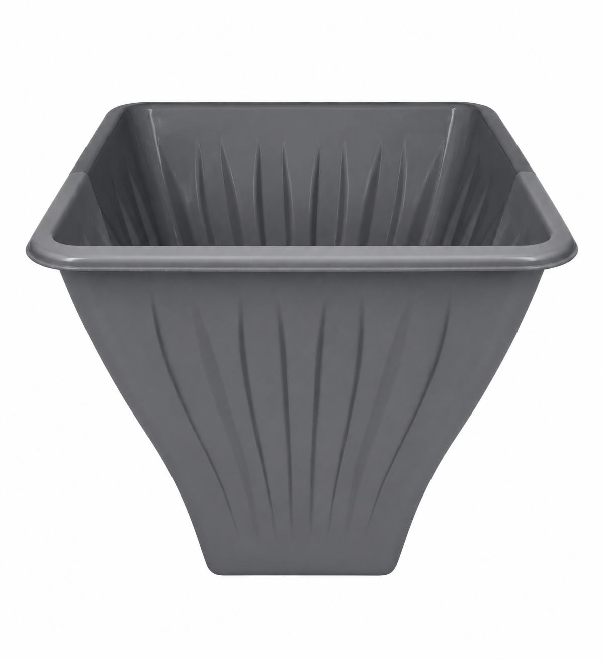 עציץ מרובע גדול עם ריף - מגוון צבעים-talPlast-אפור-סופר הום