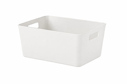 סלסלה מלבנית עם ידיות - מגוון גדלים-סלסלה-ItalPlast-לבן-S-סופר הום