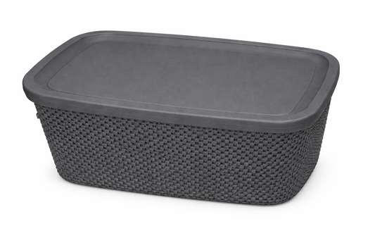סלסלה דגם טיטאן ומכסה - מגוון גדלים-סלסלה-ItalPlast-6 ליטר-אפור-סופר הום